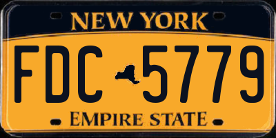 NY license plate FDC5779