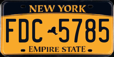 NY license plate FDC5785