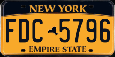 NY license plate FDC5796