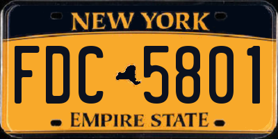 NY license plate FDC5801