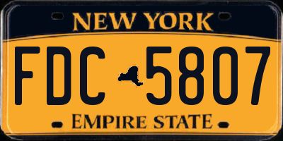 NY license plate FDC5807