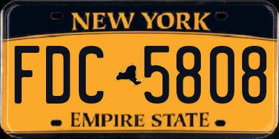 NY license plate FDC5808