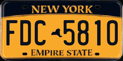 NY license plate FDC5810
