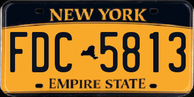 NY license plate FDC5813