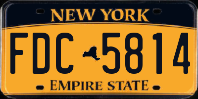 NY license plate FDC5814