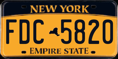 NY license plate FDC5820