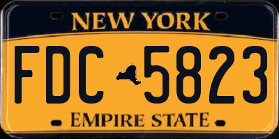 NY license plate FDC5823