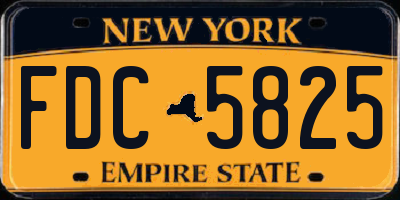 NY license plate FDC5825