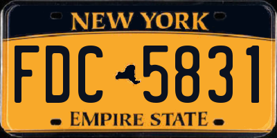NY license plate FDC5831