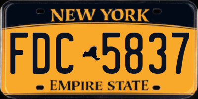 NY license plate FDC5837