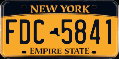 NY license plate FDC5841