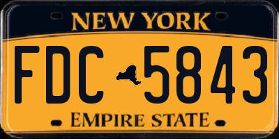 NY license plate FDC5843