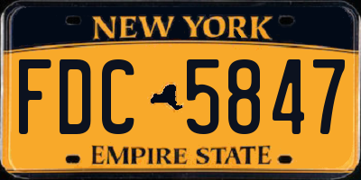 NY license plate FDC5847