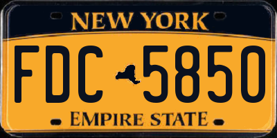 NY license plate FDC5850