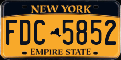 NY license plate FDC5852
