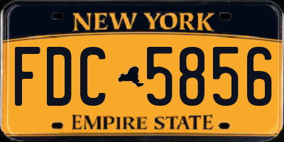 NY license plate FDC5856