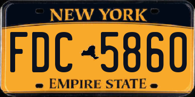 NY license plate FDC5860