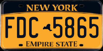NY license plate FDC5865