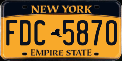 NY license plate FDC5870