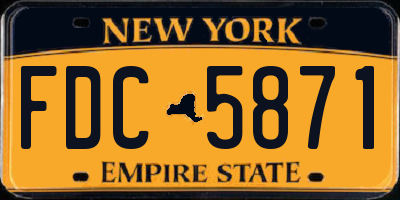 NY license plate FDC5871