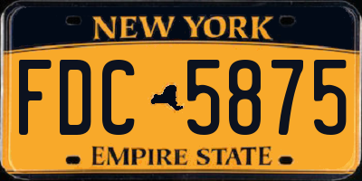 NY license plate FDC5875