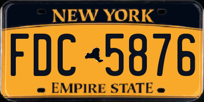 NY license plate FDC5876