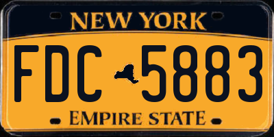 NY license plate FDC5883