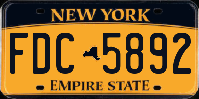 NY license plate FDC5892