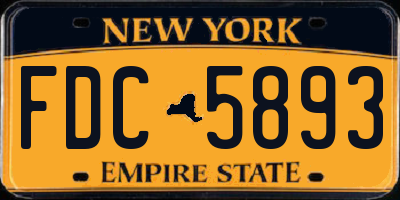 NY license plate FDC5893