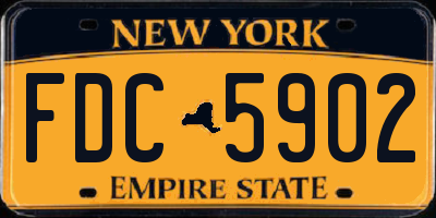 NY license plate FDC5902