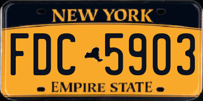 NY license plate FDC5903