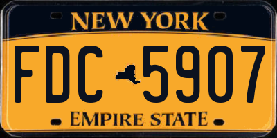 NY license plate FDC5907
