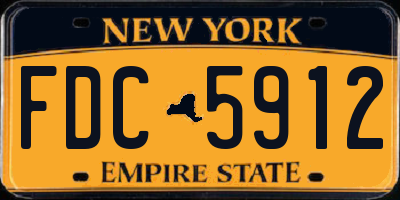 NY license plate FDC5912