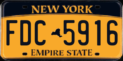 NY license plate FDC5916