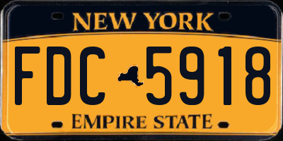 NY license plate FDC5918