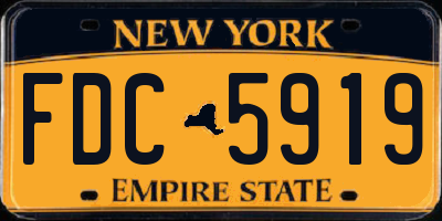 NY license plate FDC5919