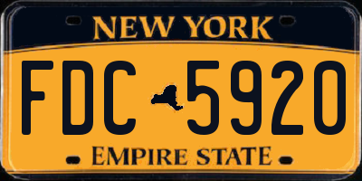 NY license plate FDC5920