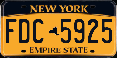 NY license plate FDC5925