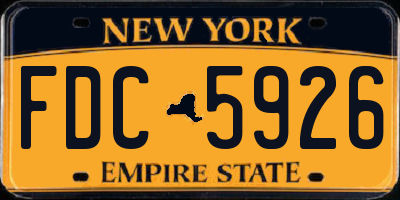 NY license plate FDC5926