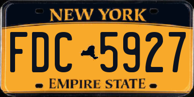 NY license plate FDC5927