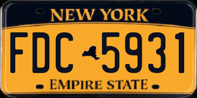 NY license plate FDC5931