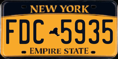 NY license plate FDC5935