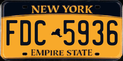 NY license plate FDC5936