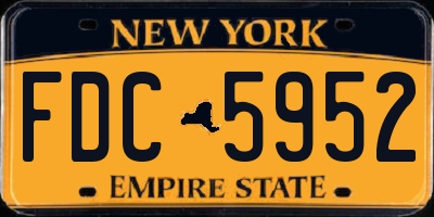 NY license plate FDC5952