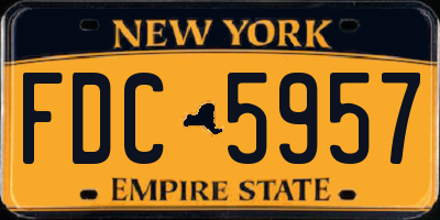 NY license plate FDC5957