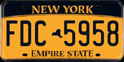 NY license plate FDC5958