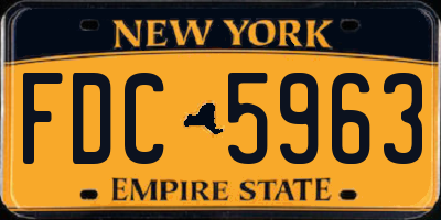 NY license plate FDC5963