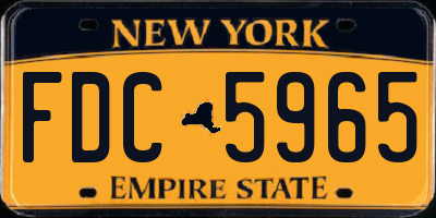 NY license plate FDC5965