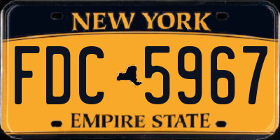 NY license plate FDC5967