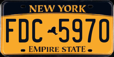 NY license plate FDC5970